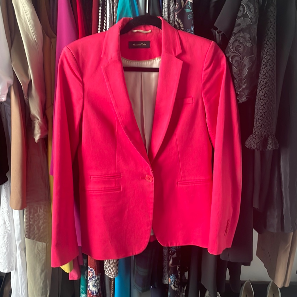 Massimo Dutti Hot Pink Single Button Blazer